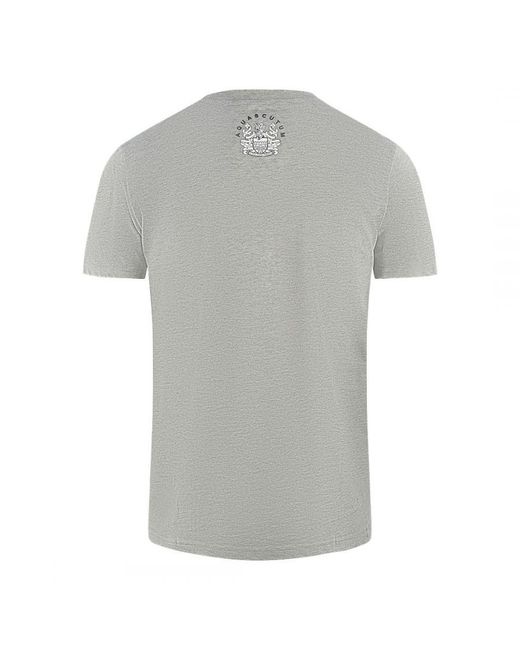 Aquascutum Gray London Embroidered A Logo T-Shirt for men