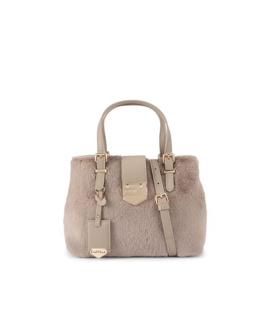 Carvela Kurt Geiger Gray Maria Mini Fur Bag