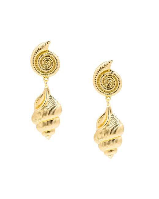 The Jewellery Stockroom Metallic Plated Statement Seashell Drop Earrings