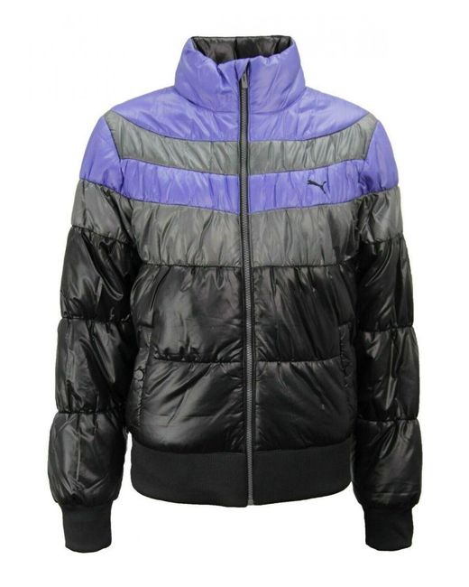 PUMA Blue Colorblock Padded Zip Up Coat Winter Jacket 561969 01 A50C