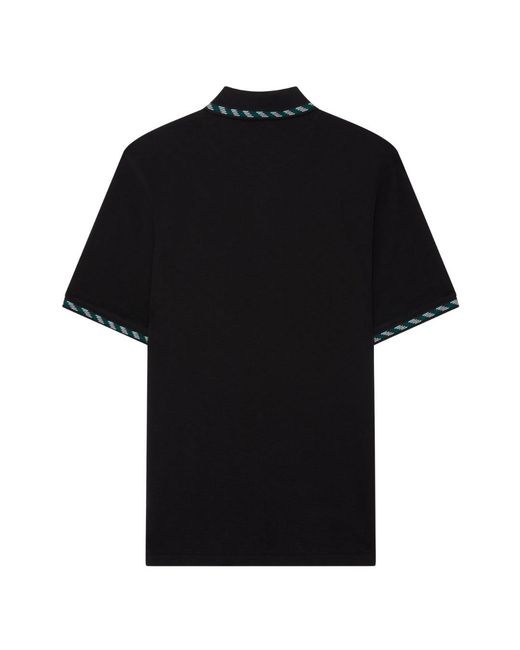 Ted Baker Black Ss House Check Jacquard Polo Shirt Cotton for men