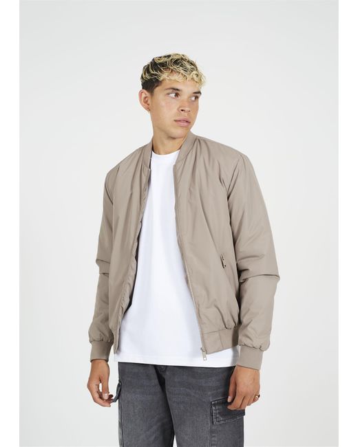 Brave Soul White Padded Bomber Jacket Zip Up for men
