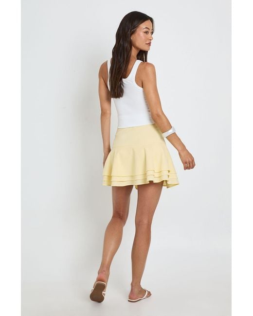 Boohoo White Tall Linen Look Double Layer Mini Skirt