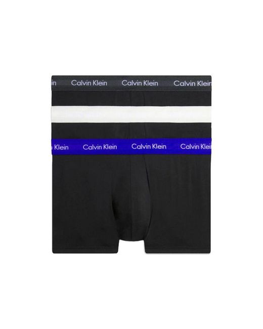 Calvin Klein Blue 3 Pack Cotton Stretch Low Rise Trunk for men