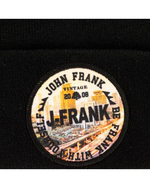 John Frank Black Hemmed Hat Jfbn18W01 for men