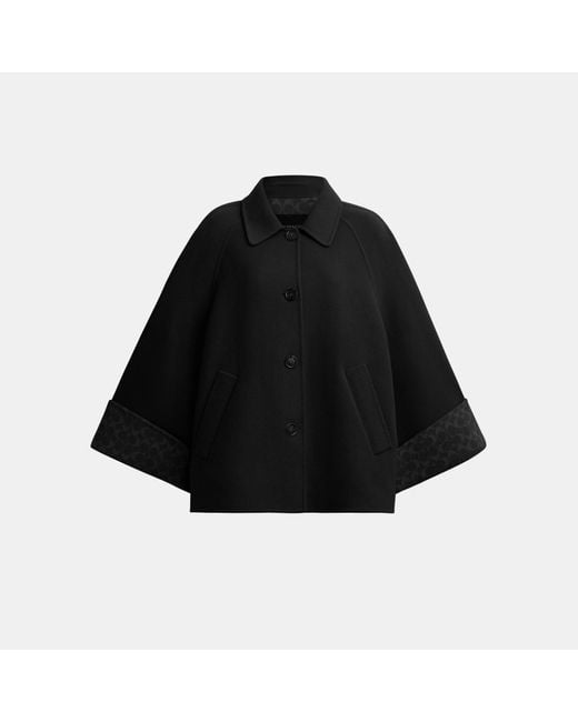 COACH Black Wool Swing Coat
