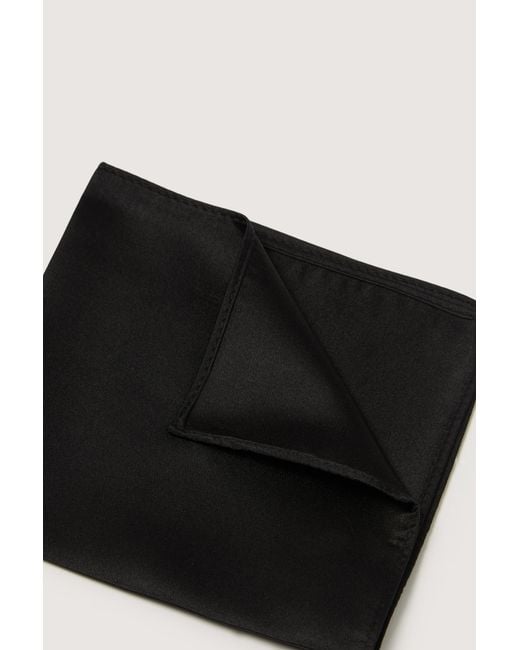 Alexandre Silver Label Black Silk Pocket Square for men