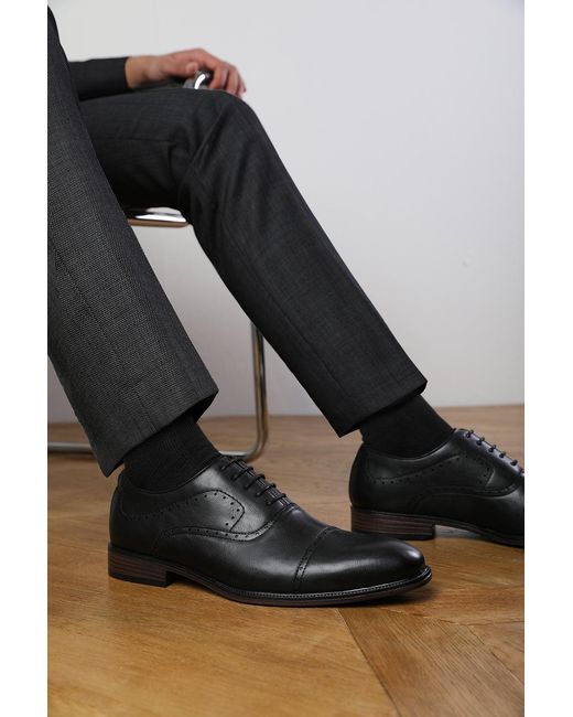 Where's That From Black Wheres 'Adam' Textured Oxford Lace Up Work Dress Shoes for men