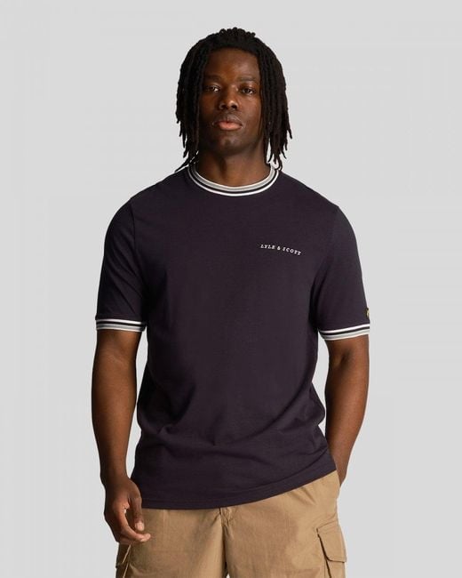 Lyle & Scott Blue Embroidered Tipped for men