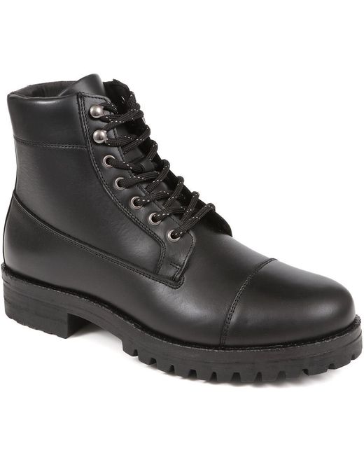 Jones Bootmaker Black Leather Lace-Up Boots for men