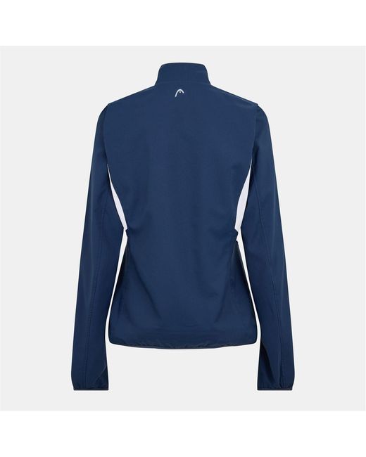 Head Blue Club Solid Patterned Full Zipper Track Jacket With Logo