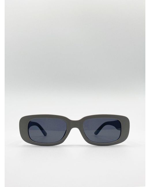 SVNX Blue Retro Rectangle Sunglasses