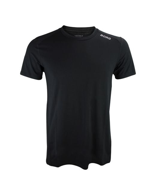Björn Borg Black Lightweight Athletic Performance Sport Moisture-Wicking T-Shirt for men