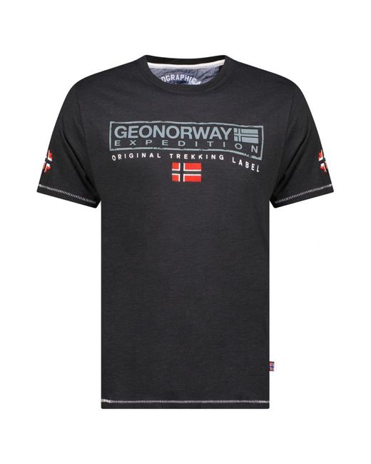 GEOGRAPHICAL NORWAY Herren-kurzarm-t-shirt Sy1311hgn in het Black voor heren