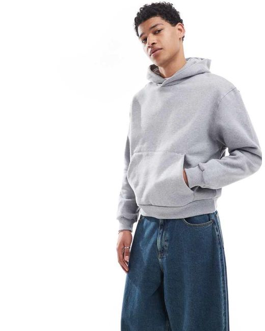 ASOS Blue Premium Heavyweight Boxy Oversized Hoodie 400Gsm for men