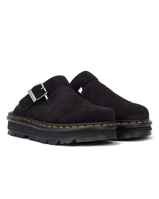 Dr. Martens Black Zebzag Mule Eh Suede Clogs
