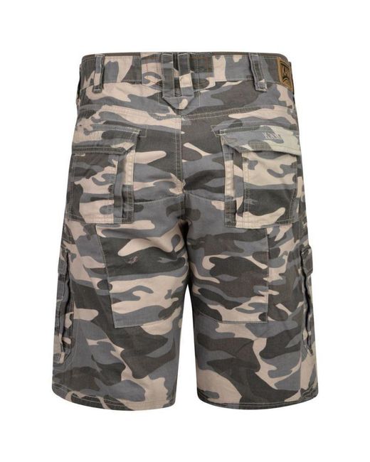 KAM Jeanswear Gray Kam Camo Cargo Shorts for men