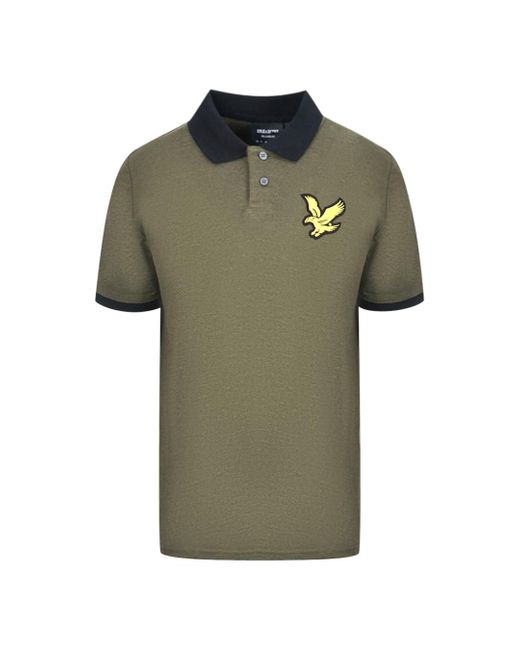 Lyle & Scott Green Block Marl Polo Shirt for men