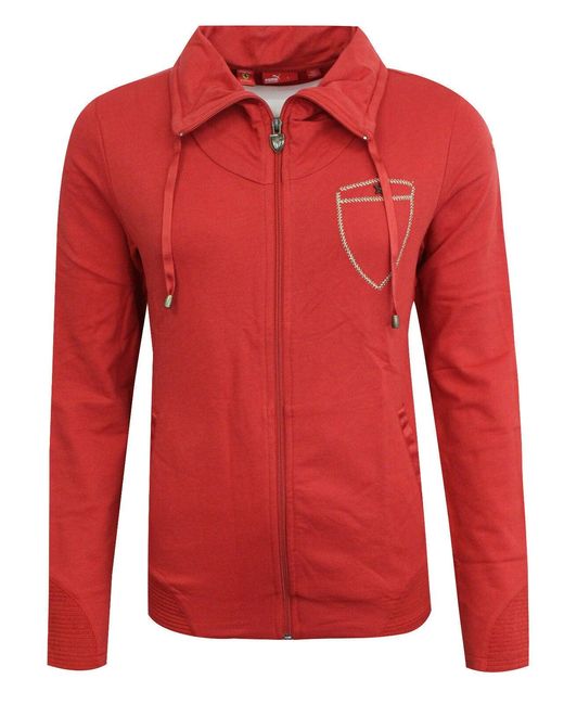 PUMA Red Ferrari Shield Track Jacket Textile