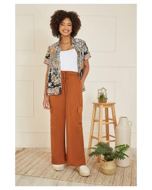 Yumi' Natural Burnt Cargo Trousers