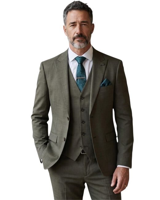 Paul Andrew Black 3 Piece Sage Tailored Fit Formal Suit for men