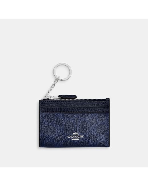 COACH Blue Mini Skinny Id Case