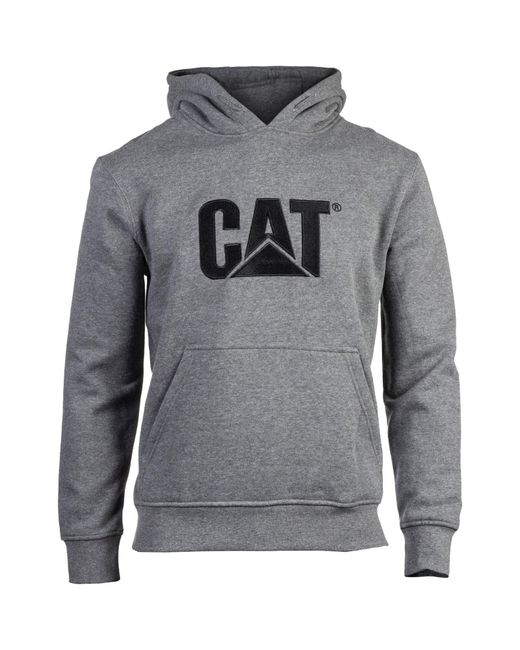 Caterpillar Gray Trademark Cotton Hooded Sweatshirt for men