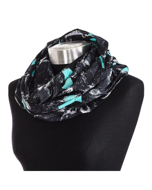 Buff Printed Infinity Cotton Neck Scarf in Black | Lyst UK