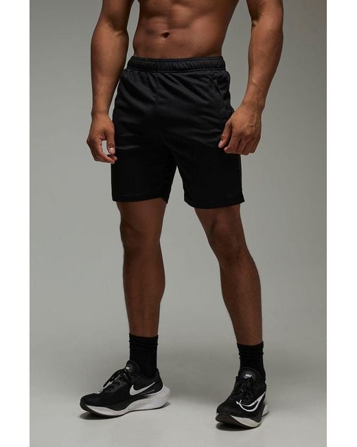 BoohooMAN Black Active Zip Pockets Stretch 7Inch Workout Short for men