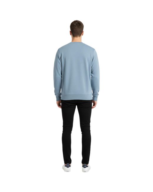 Tommy Hilfiger Blue Sweatshirt Terry Cotton Embroidered Logo Pullover Jumper for men