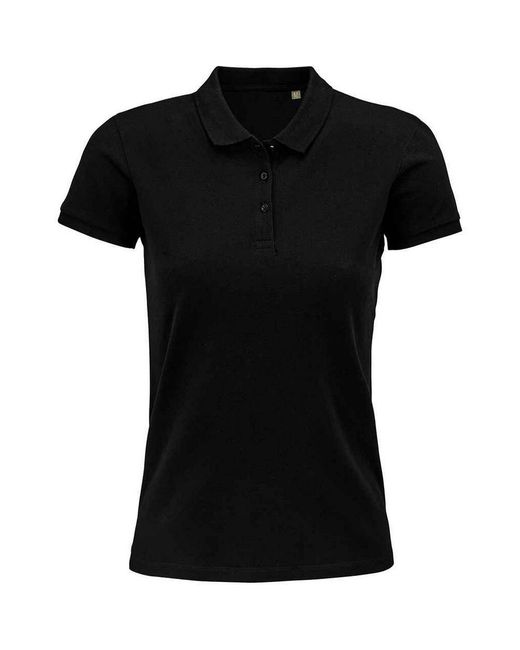 Sol's Black Ladies Planet Organic Polo Shirt