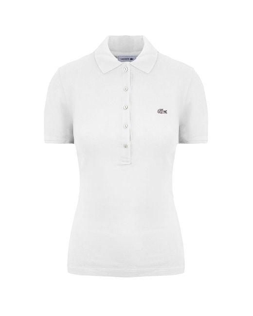 Lacoste White Slim Fit Polo Shirt Cotton