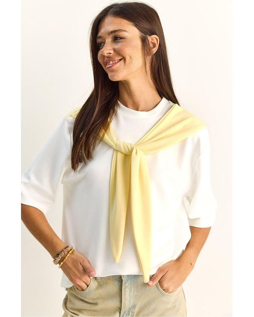 Bianco Lucci White Elastane T-Shirt