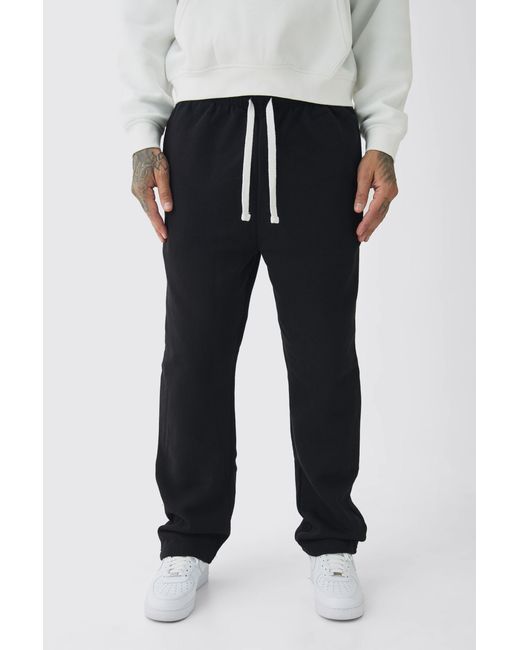 BoohooMAN Black Tall Oversized Drop Crotch Sweatpants for men