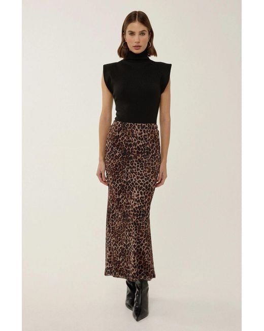 Hiccup Natural Maxi Skirt With Patterned Design
