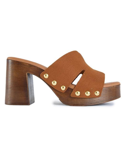 V.Gan Brown Vegan Oxi Clog Sandals