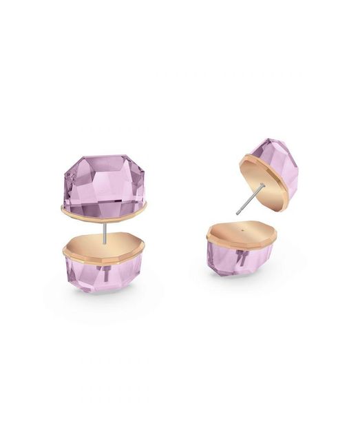 Swarovski Pink 'Lucent' Plated Metal Stud Earrings