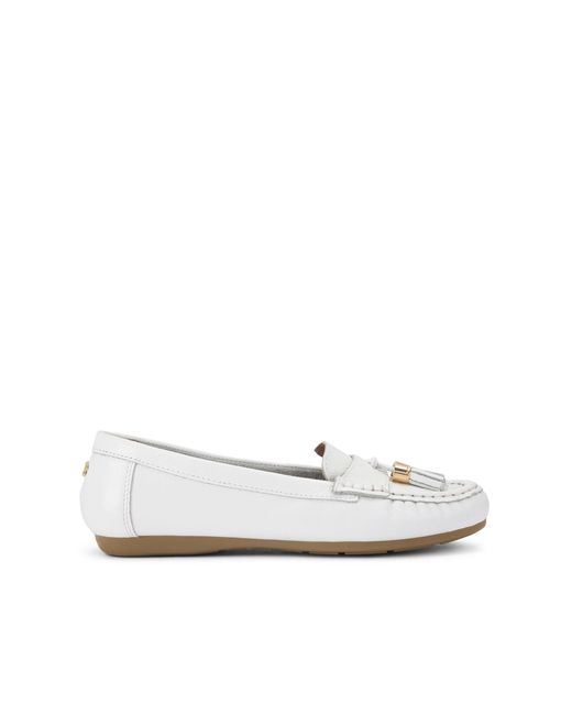 Carvela Kurt Geiger White Leather Fiasco Loafers