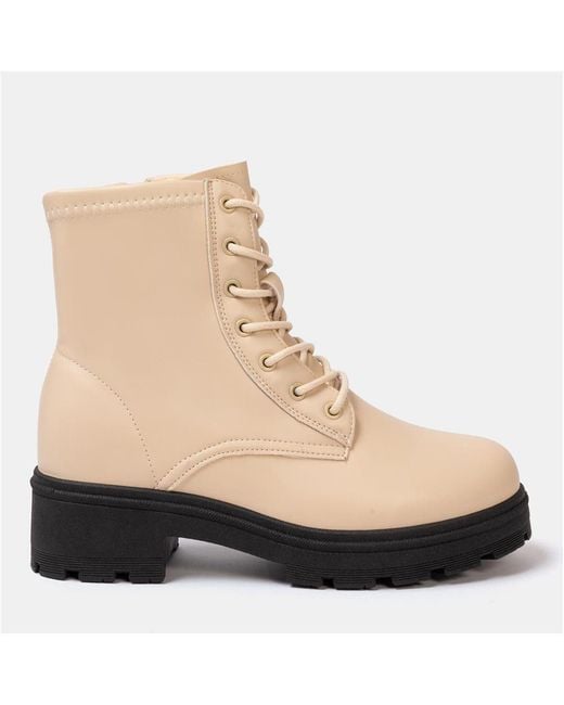 I Saw It First Natural Saw It Biker Ankle Boots