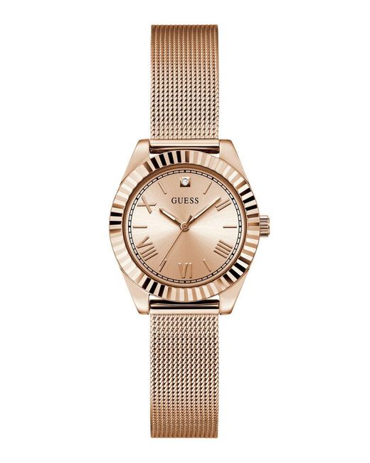 Guess White Mini Luna Watch Gw0842L3 Stainless Steel