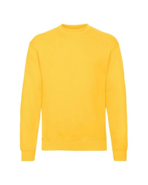 Fruit Of The Loom Yellow Classic 80/20 Set-In Sweatshirt (Sunflower) for men