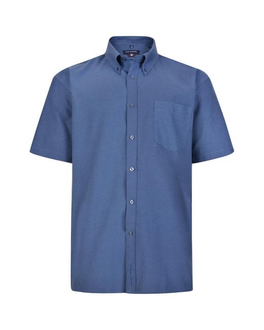 KAM Jeanswear Blue Kam Short Sleeve Shirt Plus Size for men