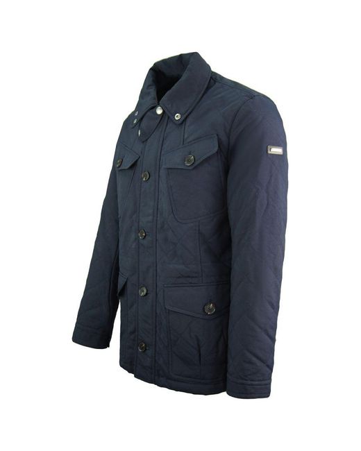 Hackett Blue Fenton Coat Nylon for men