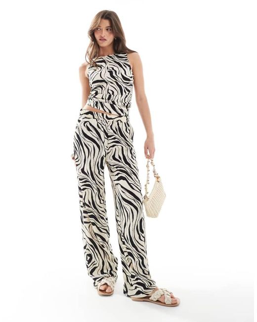 Vero Moda White Wide Leg Jersey Trouser Co-Ord