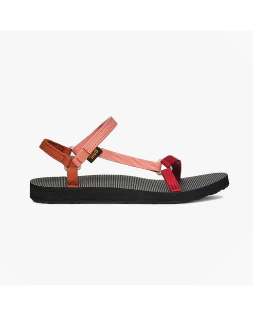 Teva Red Original Universal Slim Cross Strap Sandals Sedona Multi