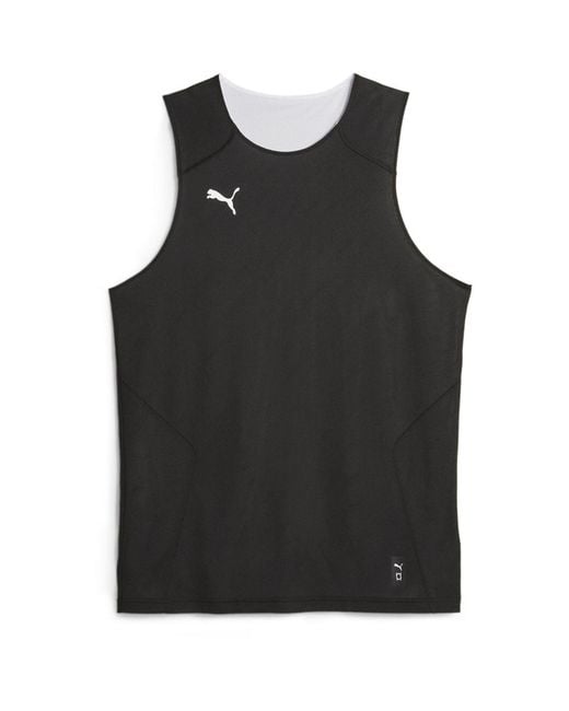 PUMA Black Hoops Team Reverse Practice Performance Basketball Jersey for men