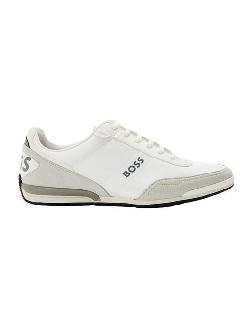 Boss White Saturn Low Cut Trainers