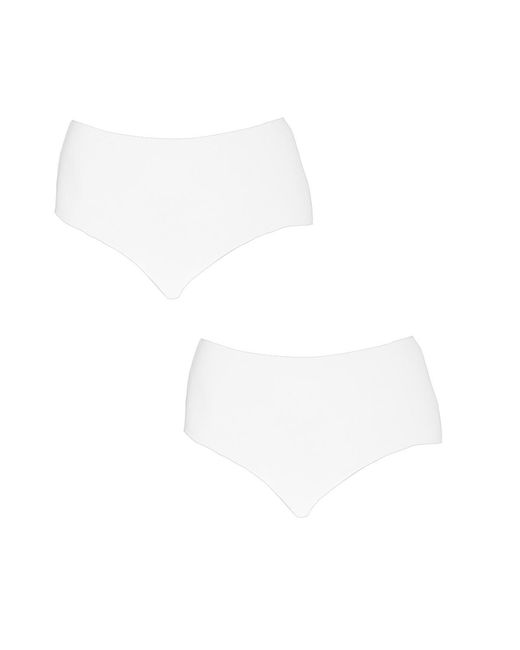 Q En White Pack Of 2 High Waist Bamboo Panties Q906