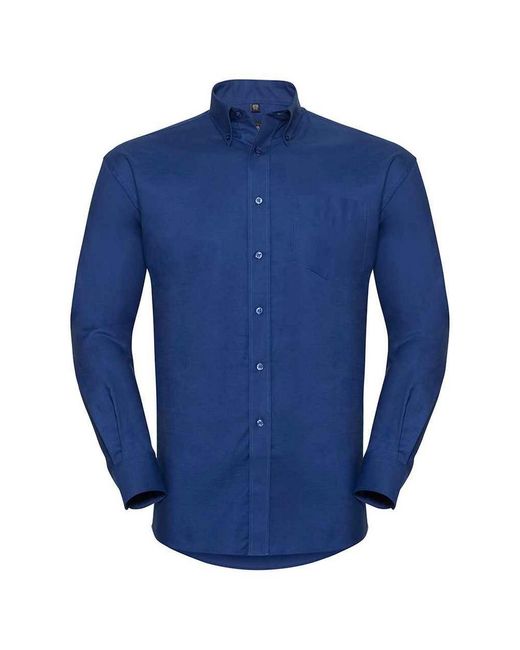 Russell Blue Collection Oxford Long-Sleeved Formal Shirt (Bright Royal) for men