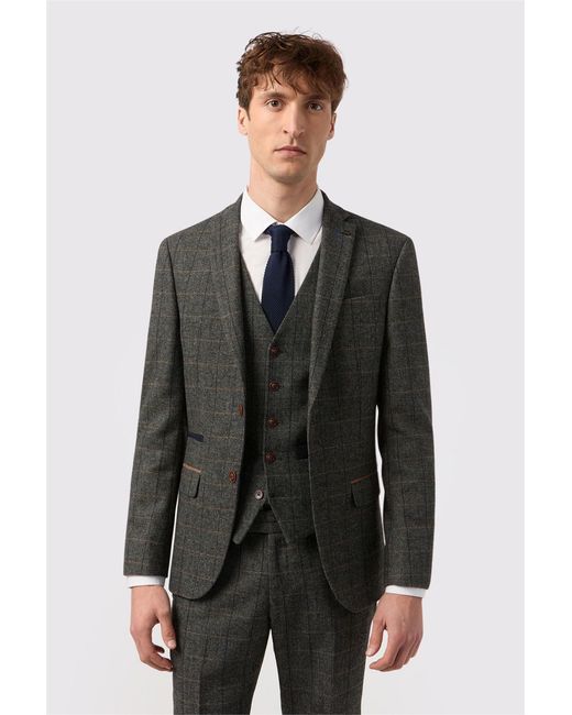 Antique Rogue Gray Single Breasted Two Button Slim Fit Suit Jacket for men